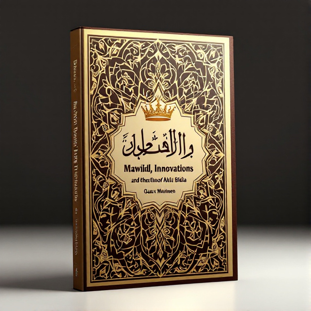 The cover features a classical Arabic pattern in gold and brown, with intricate geometric designs and arabesque motifs. At the center, there is a royal crown symbolizing the theme of royalty. Surrounding the crown, there are elegant Arabic calligraphy artworks representing the book title and author name.