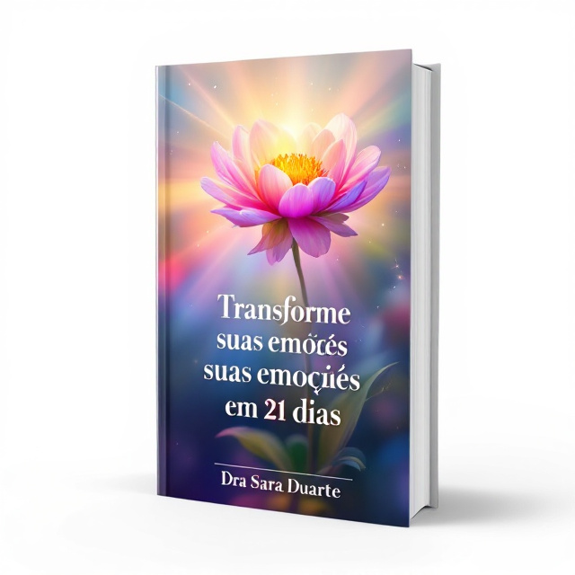 The cover features a vibrant and uplifting image of a blooming flower in full color, symbolizing personal growth and transformation. The flower is positioned at the center of the cover, with rays of light emanating from it, representing a sense of enlightenment and inner healing.