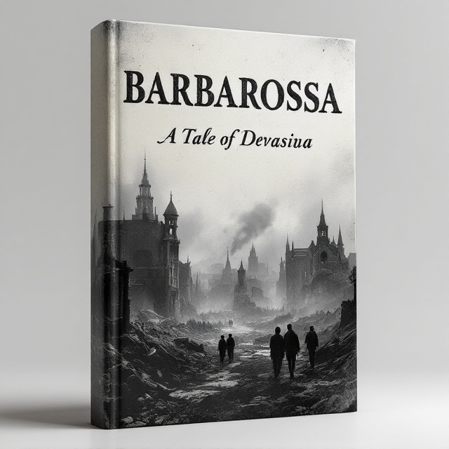 The cover features a somber, black-and-white photograph of a city devastated by German bombs. The image is faded and slightly blurred, emphasizing the historical aspect of the book. The cityscape is shown from a low angle, giving a sense of the immense destruction caused by the bombings. In the foreground, the silhouette of a few survivors can be seen, adding a touch of human emotion to the scene.