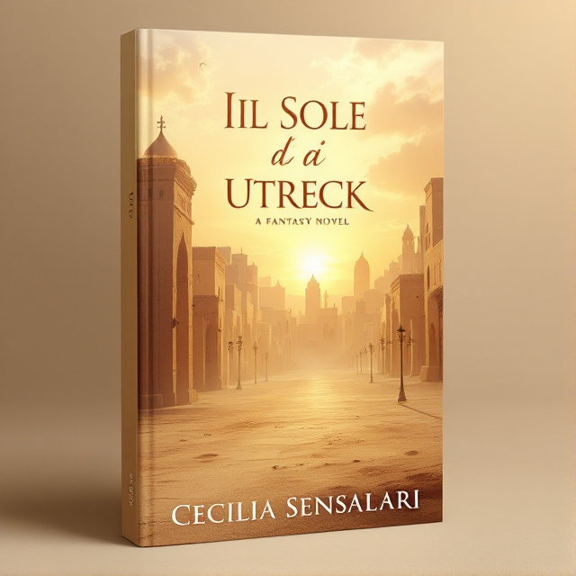 The cover features a view of an ancient Arabian city at sunrise, with sandy streets and buildings in an Arabian style. The color palette is soft and peaceful, primarily beige and warm tones. The focus is on the empty streets, creating a sense of loneliness and serenity.