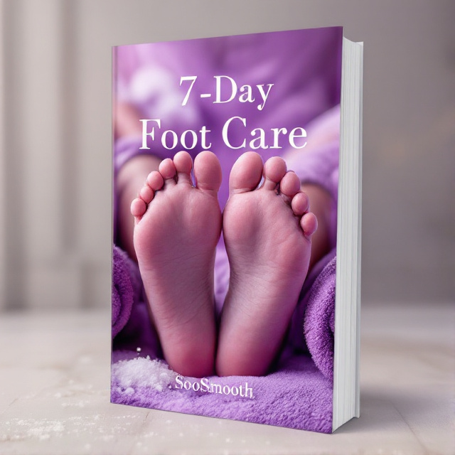 The cover features a close-up image of a pair of feet, radiating a sense of trust and satisfaction. The feet are shown in a luxurious, spa-like setting, surrounded by soft towels and bath salts. The color scheme is primarily composed of shades of purple (#6369d1), representing a sense of calm and relaxation.