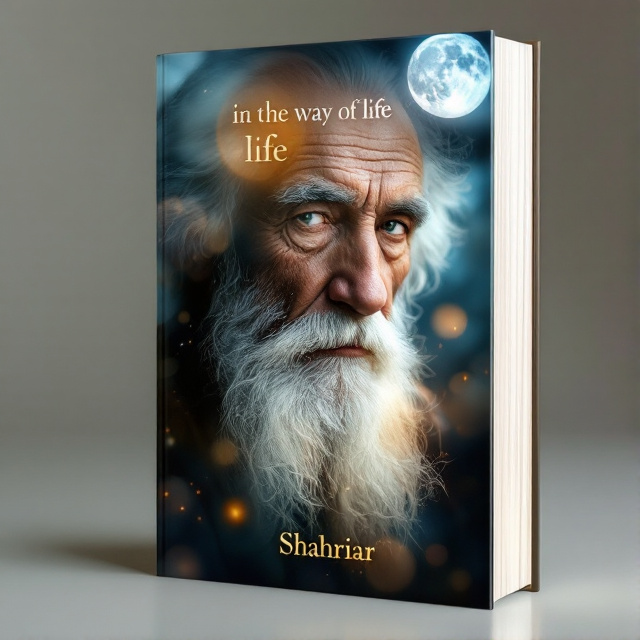 The cover features a close-up image of an old man's face with a long white beard. The image is overlaid with a soft, dreamy image of the moon. The title of the book is placed at the top, with the author's name shown at the bottom.
