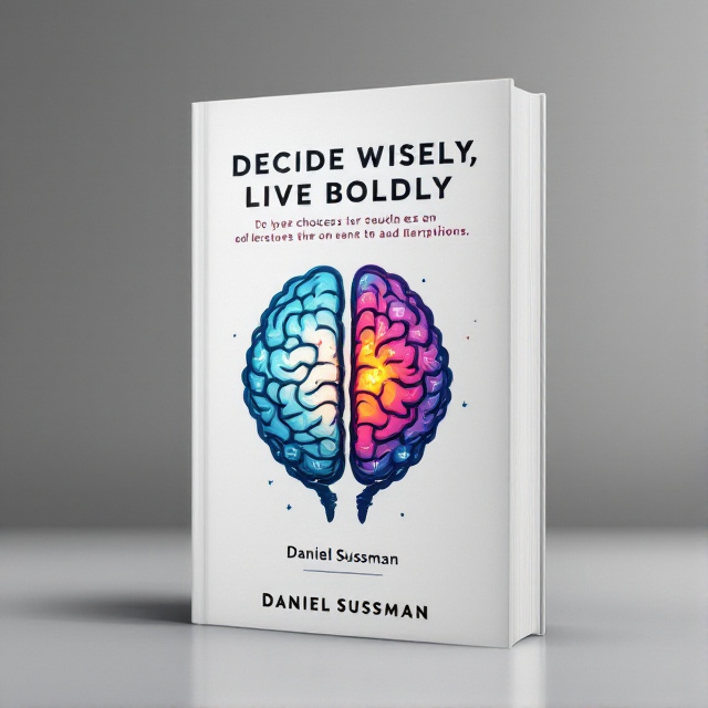 The cover features a split brain image, with the left side representing good choices and the right side representing bad choices. The imagery is bold and powerful, with vibrant colors and clean lines.