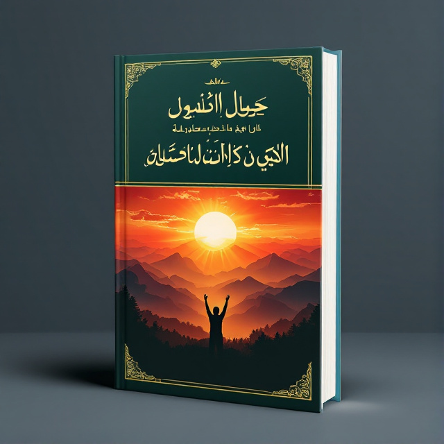 The cover features a vibrant and energetic image of a sunrise over a mountain range, symbolizing inspiration, strength, and faith. In the foreground, there is a silhouette of a person with arms raised, representing the struggle against injustice. The top and bottom margins are dark blue, creating a sense of depth and stability.