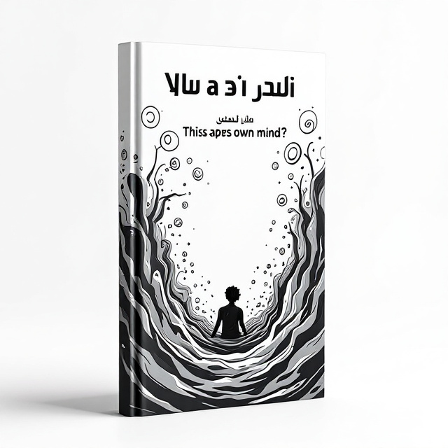 A black and white cartoon illustration of a human figure diving into the depths of their own mind, with swirling thought bubbles surrounding them.