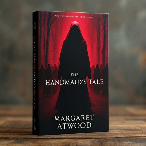 The cover features a large, shadowy figure in the center, standing tall with a commanding presence. The figure is wearing a long cloak, partially covering their face, creating an air of mystery. In the background, there are other shadowy figures, hinting at a dystopian society. The overall style is dark and ominous, with contrasting shades of red adding to the suspenseful atmosphere.