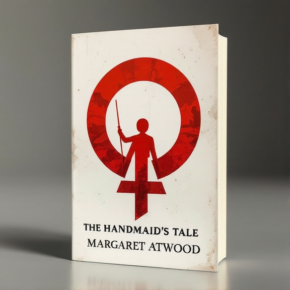 The cover features a bold emblematic symbol in the background, representing the intensity and conflict of the political drama genre. The symbol is a stylized handmaid's bonnet, representing the central theme of the book. The symbol is rendered in red, highlighting the determination and power of the protagonist.