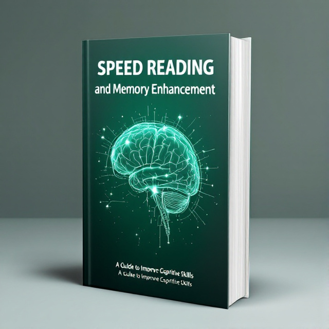 A green-colored background with a human brain image in the center, emphasizing the book's focus on speed reading and memory enhancement.