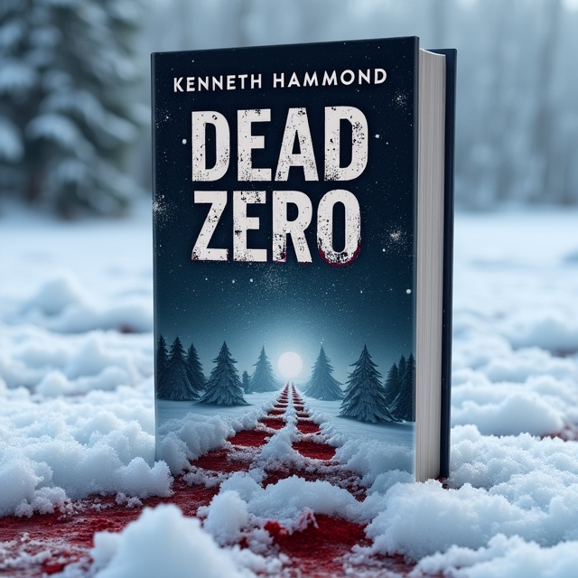 The cover features a dark and desolate frozen tundra with a sense of despair. In the foreground, there are bloody footprints, symbolizing danger and death. The overall color palette is cool and icy, with hints of red to represent the blood.