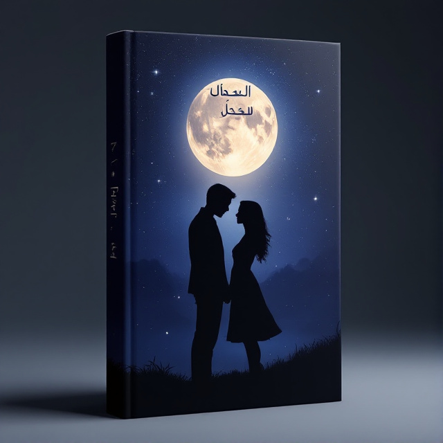 The cover features a silhouette of a couple standing beneath a starry sky, with a full moon shining down on them. The couple's body language suggests both love and longing, with their hands reaching out towards each other. The overall color palette is dark and moody, with deep blues and purples highlighting the emotional intensity of the story.