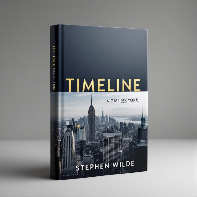 The cover features a split-screen effect, with the London skyline on the left side and the New York skyline on the right side. The GMT line is shown as a dashed line, moving from London to New York, symbolizing the central theme of the book.