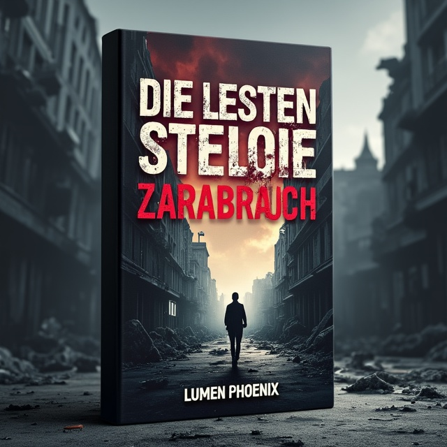 The cover features a desolate cityscape in shades of gray, with crumbling buildings and broken windows. In the foreground, there is a silhouette of a lone figure walking through the empty streets. The figure's posture conveys determination and resilience. The sky is dark and ominous, with hints of red and orange to represent the impending danger of the zombies.