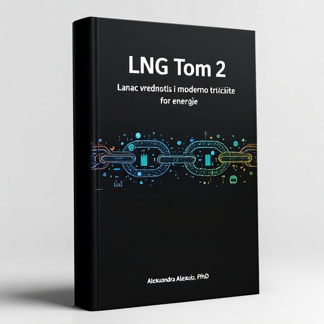 The cover features a minimalist design with a black background. In the center, there is a chain of interconnected gas hubs represented by chain links. The chain links gradually transform into contracts and market symbols, symbolizing the modern energy market.