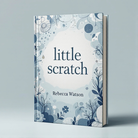 The cover features a layered design with a soft blue and gray color palette. The background is a subtle texture that adds depth to the design. At the center of the cover, there is an illustration of a small scratch, symbolizing the book's title. Around the scratch, there are various abstract illustrations that evoke curiosity and reflection. These illustrations are delicately intertwined with the background, creating a sense of depth and complexity.