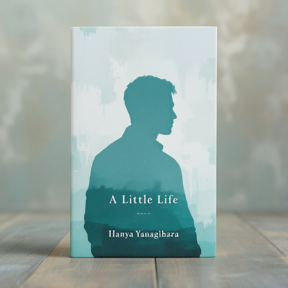 A silhouetted figure of a man in a contemplative pose is placed against an abstract background with a textured pattern resembling brushstrokes. The figure is filled with a gradient of muted teal, representing the internal emotions of despair and reflection.