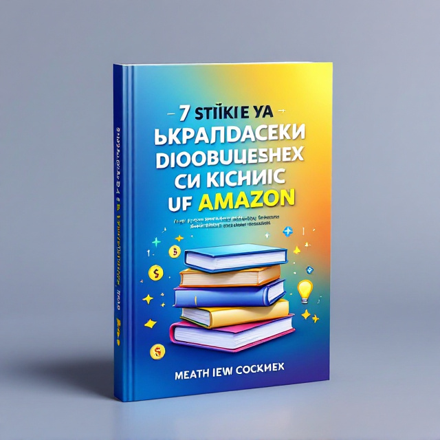 The cover features a vibrant background with a gradient effect from deep blue to bright yellow, symbolizing growth and success. In the center, there is a stack of books, representing the idea of building a profitable business through books. The books have a glossy finish to add a touch of professionalism. Surrounding the books, there are icons of dollar signs, arrows, and a lightbulb, emphasizing the book's focus on generating income and providing actionable steps. The overall design is clean, modern, and visually engaging.