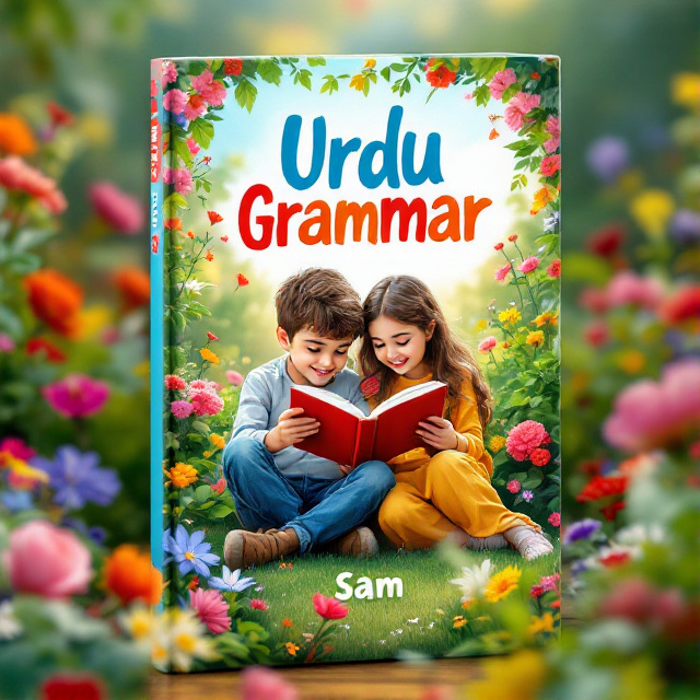 The cover features a boy and a girl sitting in a vibrant garden, surrounded by blooming flowers and lush greenery. They are both engrossed in reading a book, showcasing their love for learning and education.