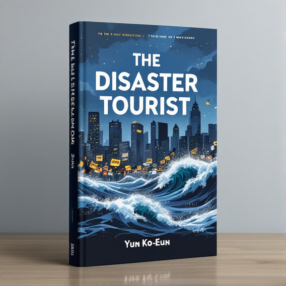 The cover features a modern city skyline in silhouette, with tall buildings and bright lights. Overlaid on the skyline are crashing waves, representing conflict and change. Protest signs are scattered throughout the composition, symbolizing empowerment and activism.