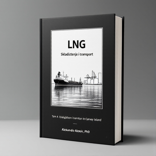 A black and white graphic drawing of an LNG ship approaching an LNG terminal with a tank farm in Canvey Island. The drawing is minimalist and creates a sense of intrigue and interest.