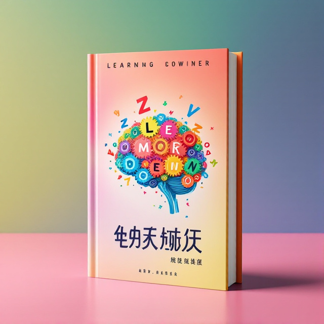 The cover features a bold and vibrant illustration of a brain with colorful gears and letters intertwined, representing the idea of learning and memorization. The background is a gradient of bright and energetic colors, adding to the overall dynamic feel of the design.