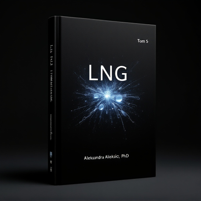 A close-up image of the first cryogenic natural gas liquefaction machine is placed in the center of the cover. The image is set against a complete black background, creating a visually striking and minimalistic design.