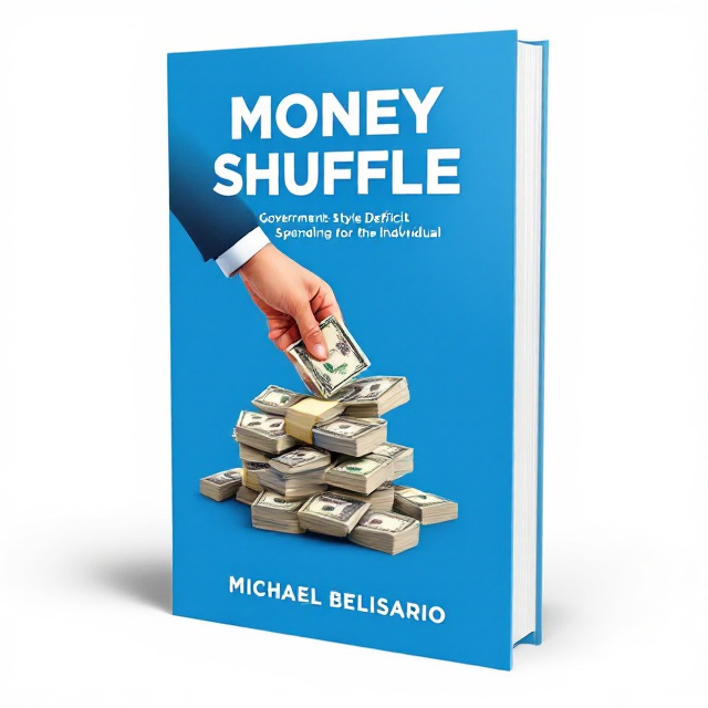 The cover features an image of a stack of money with a businessperson's hand shuffling the bills. The image is placed in the center of the cover against a solid blue background.