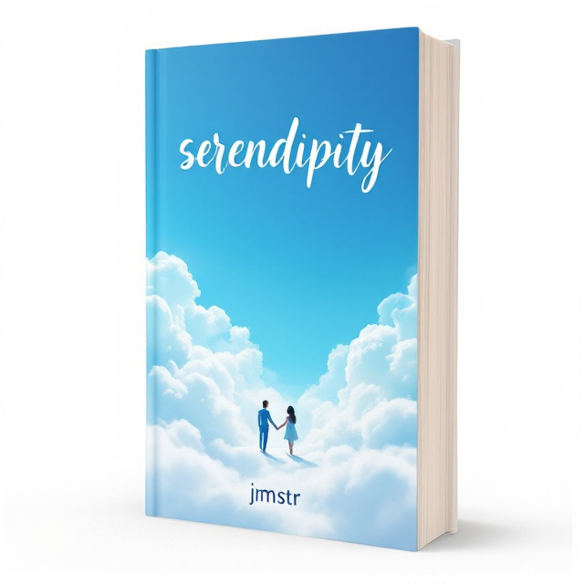 The cover features a serene blue sky with fluffy white clouds forming the backdrop. In the foreground, there is a couple holding hands, symbolizing the romantic theme of the book. The couple is positioned towards the center of the cover, with the sky taking up the majority of the space.