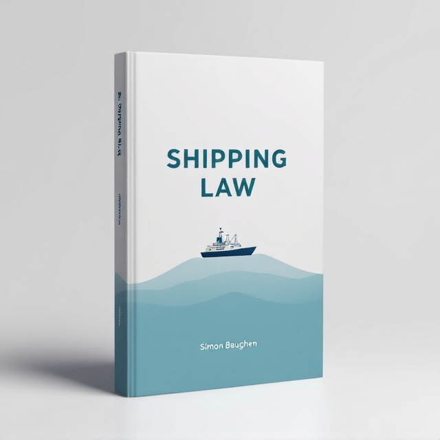 The book title "Shipping Law" is centered on the cover with a minimalist layout. A small ship icon is placed subtly near the title, representing the subject matter of the book. The author's name, Simon Baughen, is positioned below the title in a smaller font.