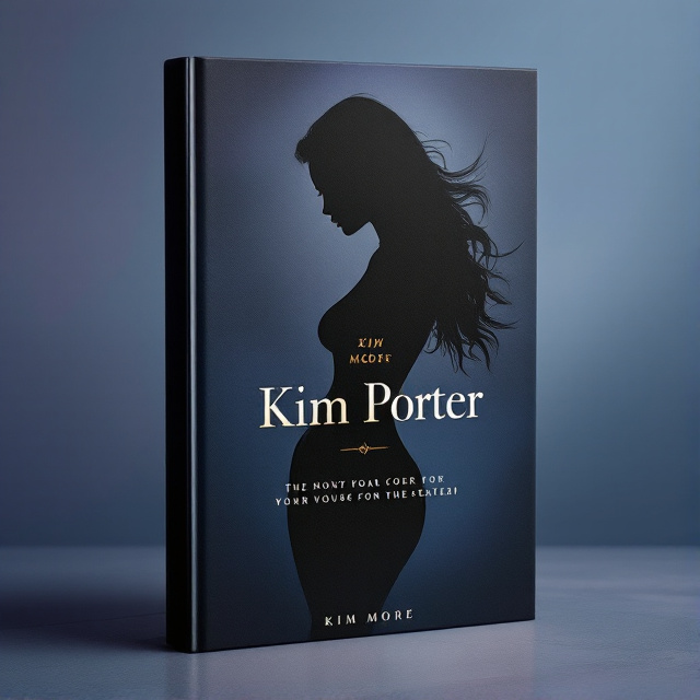 The cover features a silhouette of Kim Porter, created using a combination of solid black and gradient greys. The silhouette captures her grace and elegance, with emphasis on her flowing hair. The background is a soft gradient of deep blue and purple tones, evoking a sense of mystery and depth. Subtle lighting effects create shadows and highlights, adding intrigue to the design.