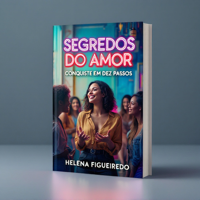 A woman in a dominant pose, surrounded by a group of friends engaged in conversation. The dominant woman is shown confidently leading the conversation, representing the conquering aspect of the book. The background is vibrant with a mix of neon colors, emphasizing the energetic and motivational tone of the book.