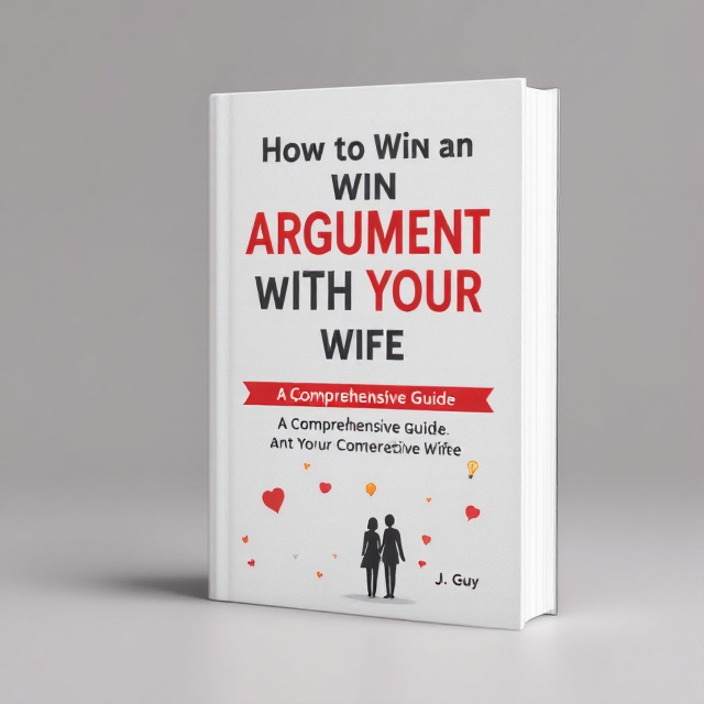 A clean and modern design with bold, centered text. A small silhouette of a husband and wife placed at the bottom, with playful icons (speech bubble, lightbulb) scattered around them.