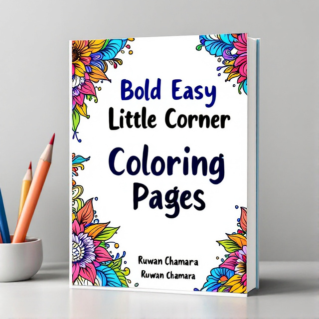 The cover features a white page with intricate coloring patterns filling the corners. Bright and bold colors spill from the corners into the center of the page, creating an eye-catching effect. The artwork is hand-drawn with ink and colored pencils, giving it a unique and artistic feel.