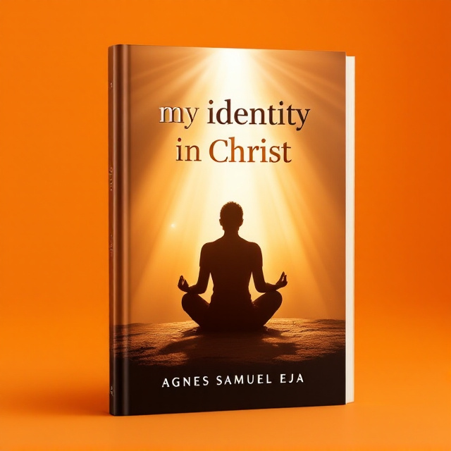 A vibrant orange background with a soft gradient effect, symbolizing the journey of self-discovery. In the center of the cover, a person is shown crouched in a posture of meditation, surrounded by rays of light. The light reflection creates an illuminated effect, representing the enlightenment found in the book.