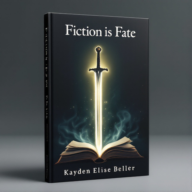The cover features a dark, mysterious background with a faintly glowing sword placed diagonally across it. At the base of the sword, there is an open book with pages flipping in the wind. The sword and book are enveloped in a misty aura, adding to the sense of suspense and magic.