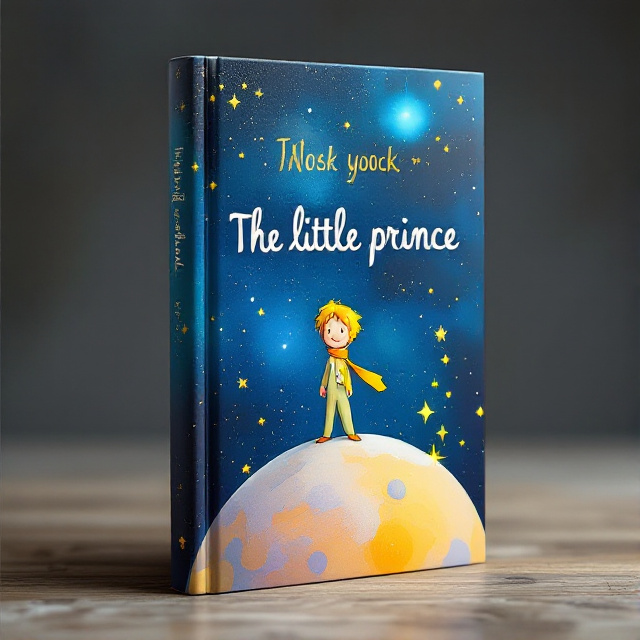 The cover features an illustration of a small boy with blonde hair and a yellow scarf, standing on a planet with a wide smile on his face. The planet is surrounded by stars and a colorful galaxy background.