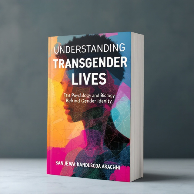 The cover features a powerful and striking image of a transgender individual, representing the diverse experiences and identities explored in the book. The image is overlaid with a translucent tapestry pattern, symbolizing the weaving together of psychology and biology in understanding gender identity. The overall composition is balanced and visually engaging.