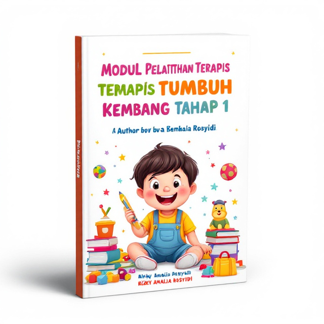 The cover features a vibrant and playful illustration of a child surrounded by toys and books, with a pencil in hand. The child is shown with a big smile, radiating happiness and enthusiasm. The title of the book is prominently displayed at the top, while the author's name is placed at the bottom, both in bold and cheerful fonts.