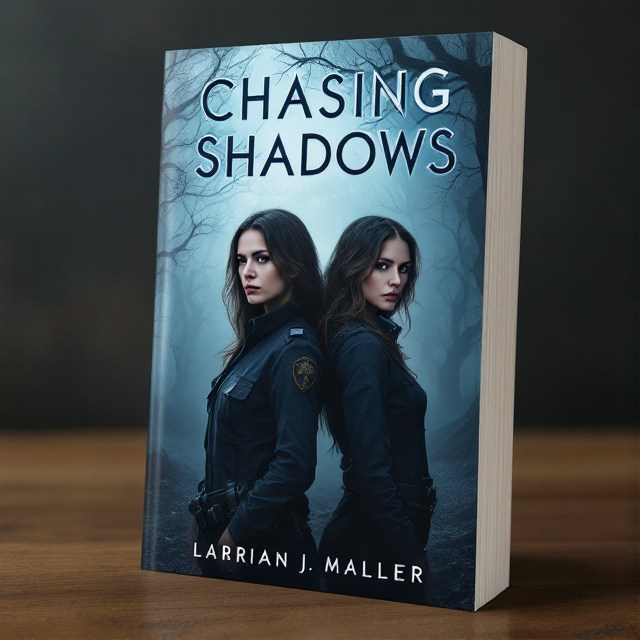 The cover features a misty forest scene with gnarled trees and a dark, stormy sky. Two women are standing back-to-back in the center of the cover. One of them is dressed as a cop, with a determined expression on her face. The other woman appears frightened and on edge. The overall atmosphere is suspenseful and mysterious, capturing the essence of the book's themes.