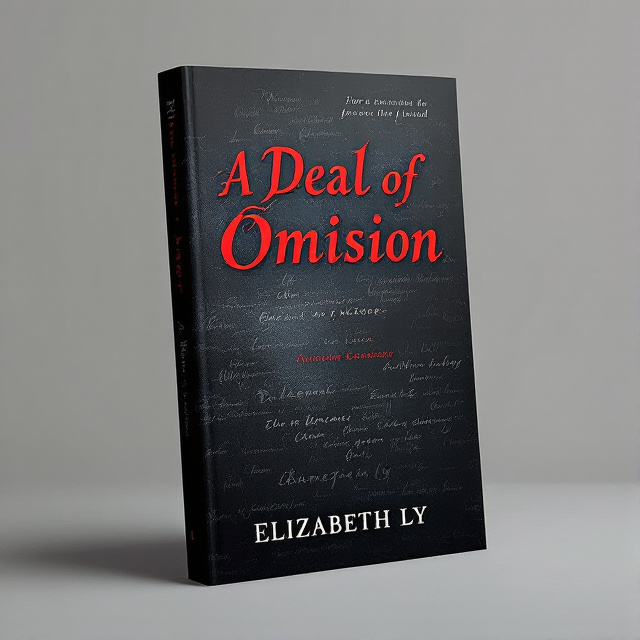 The cover features a dark and tumultuous background with subtle writing in different fonts and sizes. The writing is scattered throughout the cover, creating a sense of mystery and intrigue.