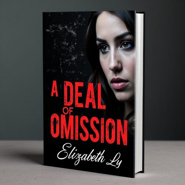The cover features a close-up shot of a woman's face, with her eyes cast down and a pensive expression. The background is black, with faint writing in red and white that adds texture and depth.