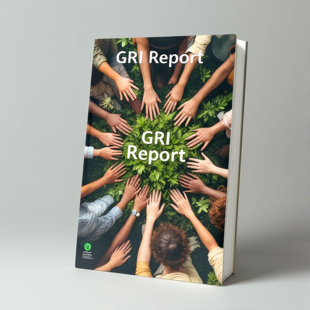 The cover features a group of diverse individuals holding hands in a circle, forming a strong bond. They are surrounded by lush greenery, symbolizing the importance of sustainability and our connection to nature.