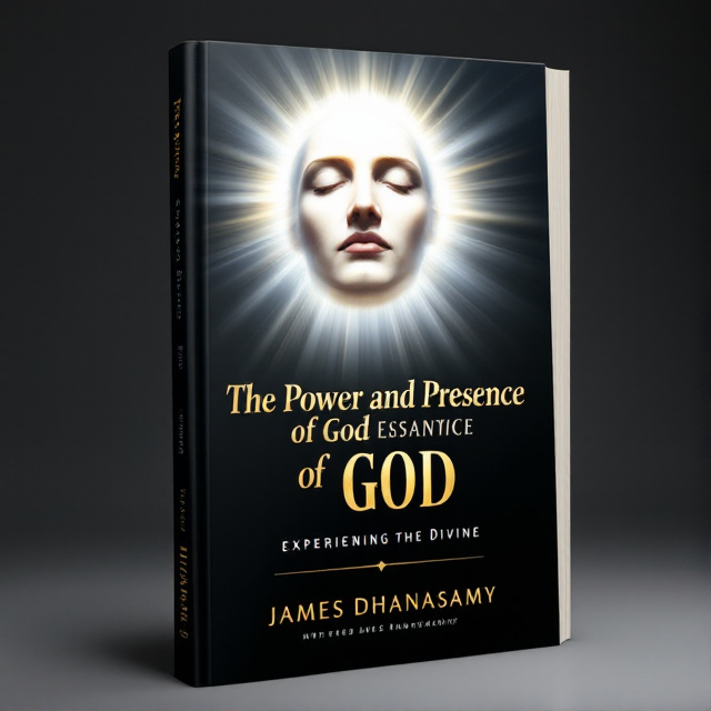 The cover features a fully light appearing face of God, emanating a sense of power and presence. The face is centered and takes up the majority of the cover, with rays of light radiating outwards. The background is dark, symbolizing the mystery and awe of the divine.
