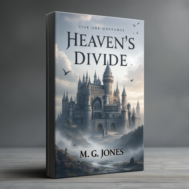The cover features a giant, majestic castle in the center, with beautiful skies in the background and birds flying in the distance. The overall color scheme is predominantly greys, giving a mystical and ethereal feel to the scene.