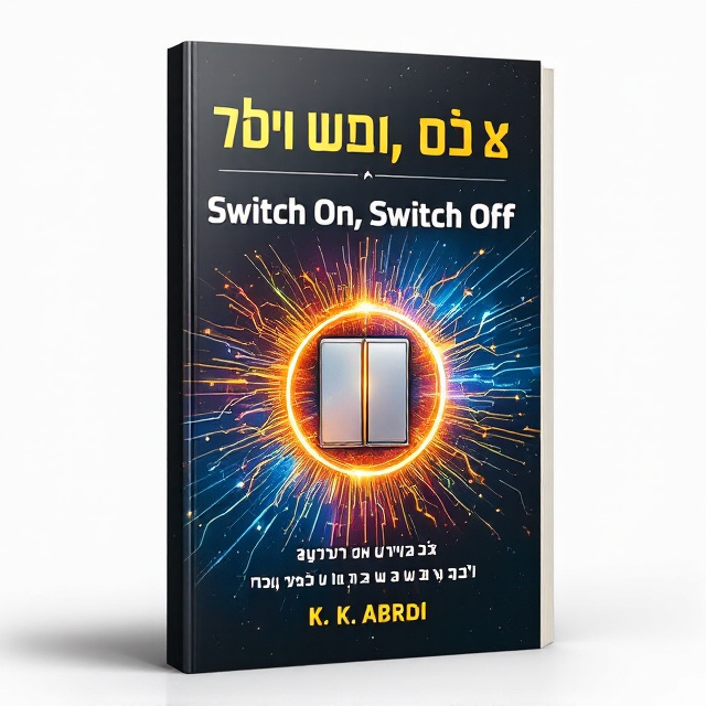 The cover features a switch symbol, with one side turned on and the other turned off, representing the concept of "Switch On, Switch Off." The switch is surrounded by vibrant colors and energy lines, symbolizing the transformation and organization of life. The title of the book is displayed prominently above the switch symbol, while the author's name is placed below it.