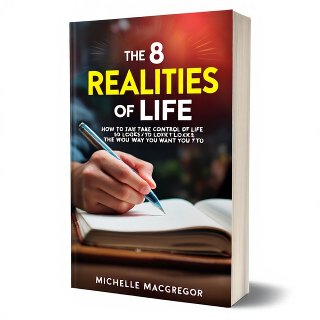 The cover features a close-up of a person's hand holding a pen, poised above a blank notebook or journal. Rays of light shine down onto the page, symbolizing the illumination and discovery that comes from writing and self-reflection. The colors used are primarily red, representing passion and transformation, with accents of yellow, green, and blue to evoke a sense of excitement, growth, and possibility.