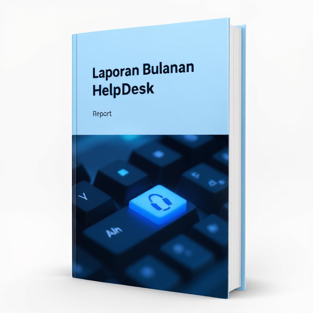 The cover features a close-up image of a computer keyboard with a blue helpdesk icon highlighted. The background is a gradient of blue tones, representing the technological theme.