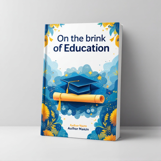 The cover features an image of a graduation cap and scroll in the center, symbolizing education and achievement. On either side of the image, there are abstract patterns representing knowledge and learning. The colors used are vibrant and eye-catching, with a mix of blues and yellows.