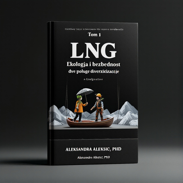 A theater stage is positioned at the center of the cover, with two marionettes representing the manipulation and performance themes. One marionette wears a leaf costume and holds an umbrella, standing on a rubber boat, symbolizing environmental security. The other marionette wears a coal miner costume, representing energy security. A map of the Arctic Circle is placed under the stage, while melting glaciers appear in the background.