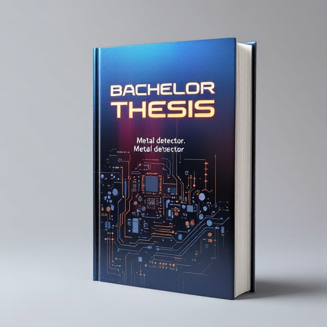 The cover features a close-up image of a metal detector, highlighting its intricate details and electronic components. The background is a gradient of metallic colors, giving the cover a sleek and modern look.