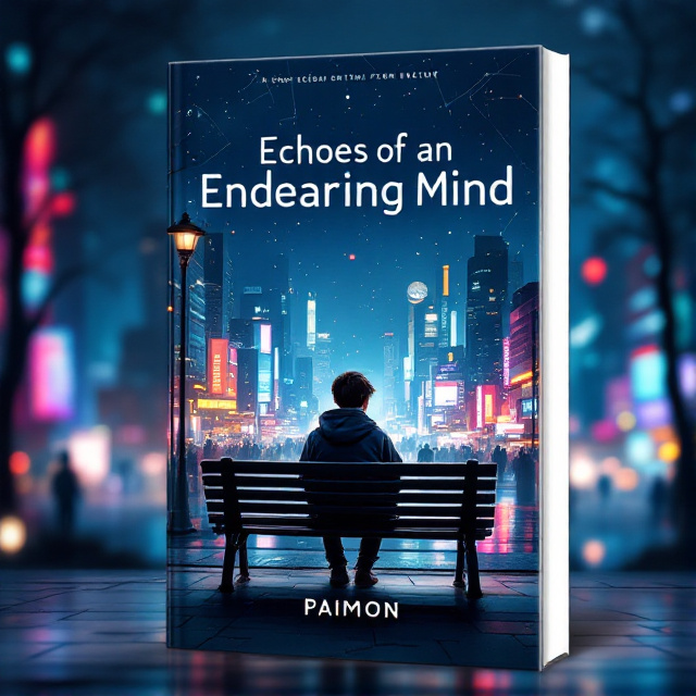 The cover features a young boy sitting alone on a park bench, surrounded by a futuristic cityscape. The boy is shown in profile, with his head slightly tilted down, reflecting his feelings of loneliness and isolation. The bustling activity around him is depicted using vibrant colors and dynamic lines, creating a sense of energy and movement.